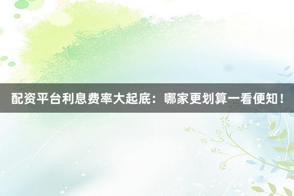 配资平台利息费率大起底：哪家更划算一看便知！