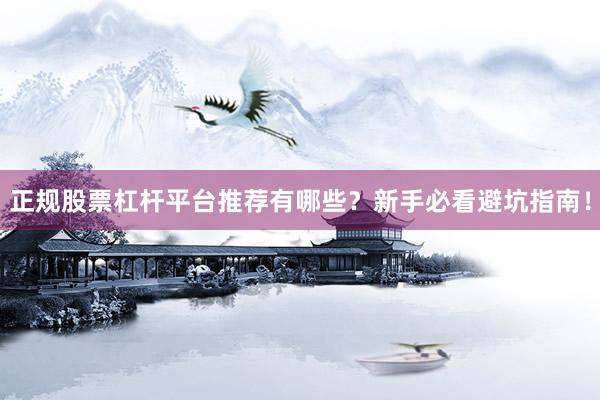 正规股票杠杆平台推荐有哪些?新手必看避坑指南!