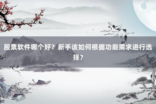 股票软件哪个好?新手该如何根据功能需求进行选择?