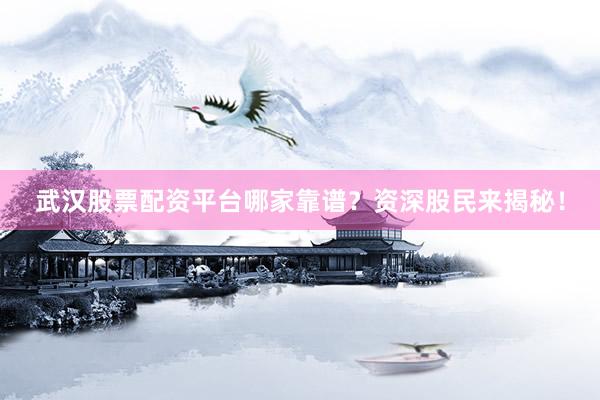 武汉股票配资平台哪家靠谱?资深股民来揭秘!