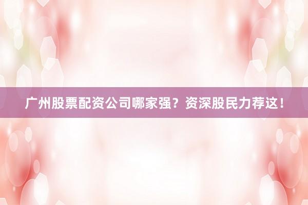 广州股票配资公司哪家强？资深股民力荐这！