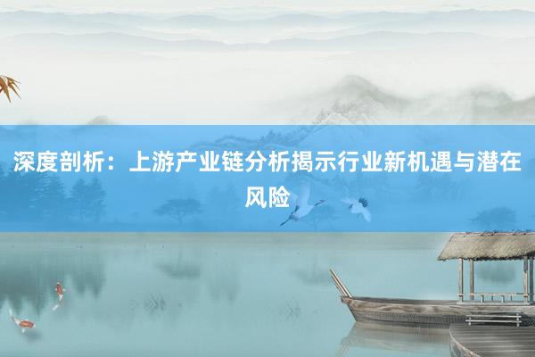 深度剖析：上游产业链分析揭示行业新机遇与潜在风险