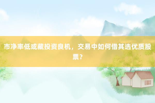 市净率低或藏投资良机，交易中如何借其选优质股票？
