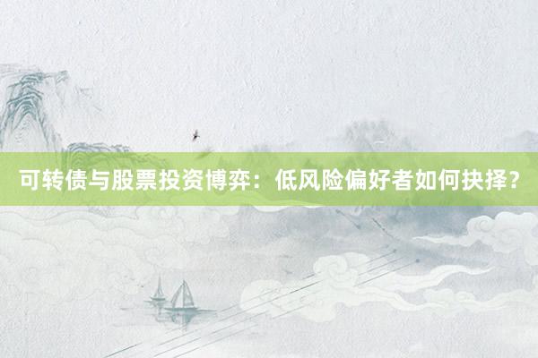 可转债与股票投资博弈：低风险偏好者如何抉择？