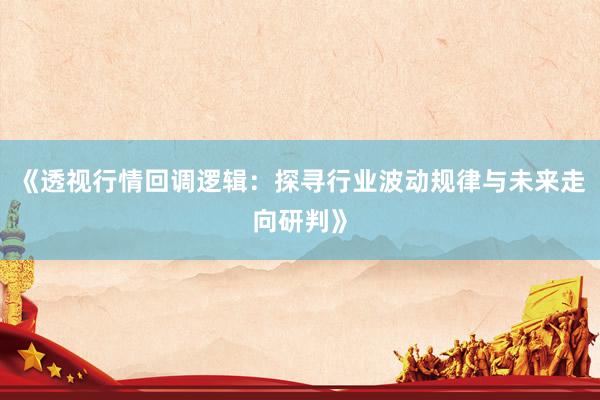 《透视行情回调逻辑：探寻行业波动规律与未来走向研判》