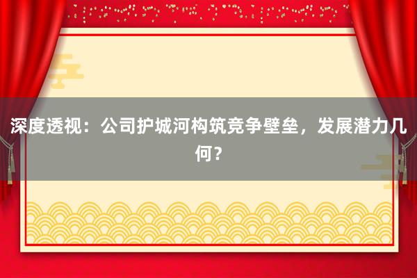 深度透视：公司护城河构筑竞争壁垒，发展潜力几何？